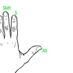 How to press CTRL + ALT + SHIFT + S with one hand