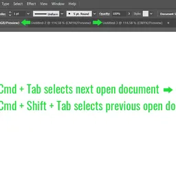 How to cycle and close documents in Illustrator