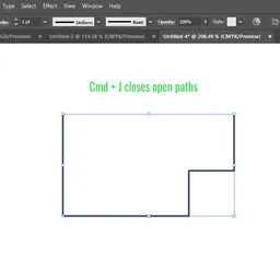 How to align two anchorpoints in illustrator step 1