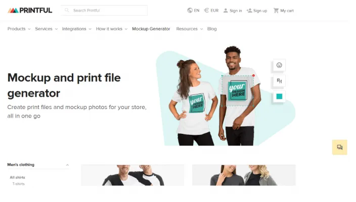 Printful.com homepage