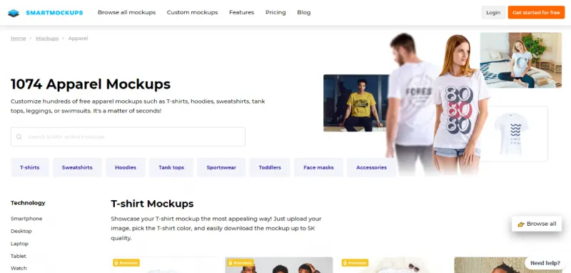 SmartMockups.com homepage