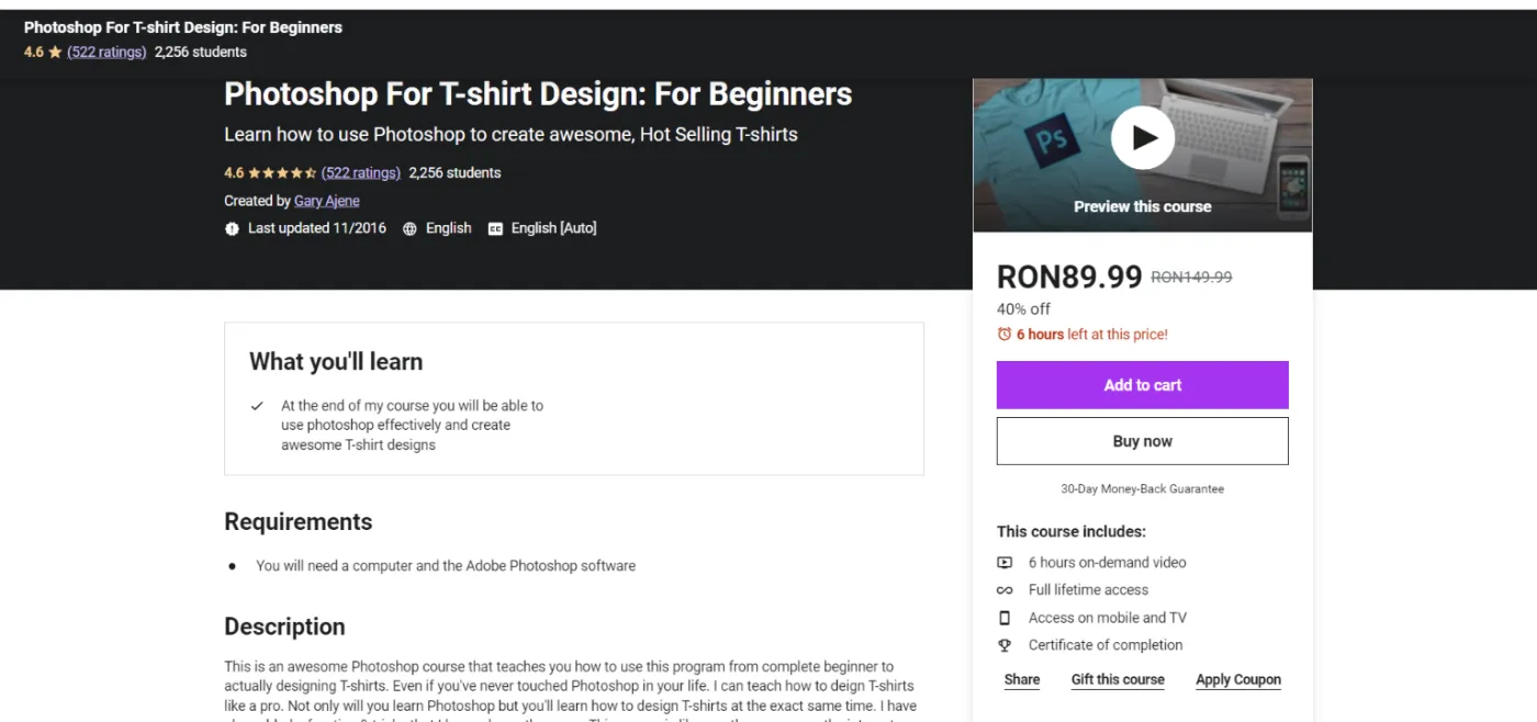 Photoshop For T-shirt Design: For Beginners