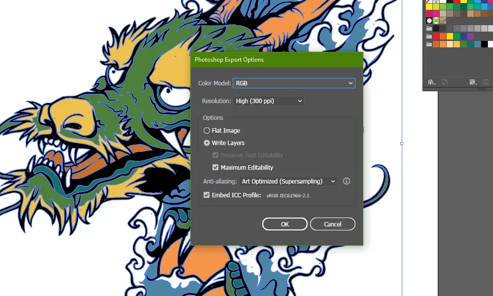 How To Export Illustrator Art As Vector for Photoshop Step 9-1