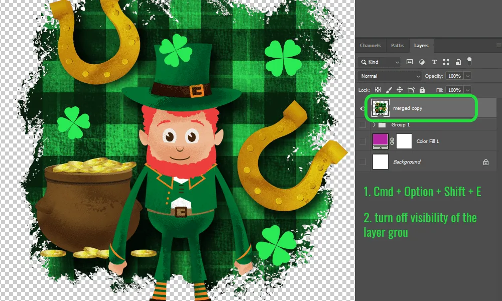 How to clean up transparency for printing with Photoshop Step 8